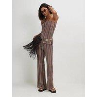 River Island Colour Metallic Stripe Wide Leg Co-Ord Trousers