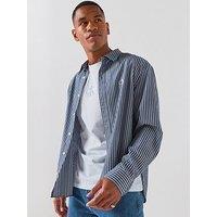 Calvin Klein Jeans Washed Stripe Poplin Relaxed Shirt - Blue