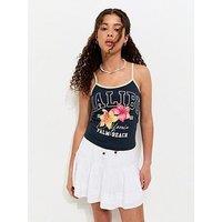 New Look 915 Girls Malibu Print Cami Top - Navy