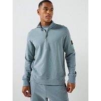 Calvin Klein Jeans Badge 1/4 Zip Sweatshirt - Grey