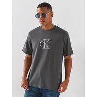 Calvin Klein Jeans 20S Distressed Monologo T-Shirt - Grey