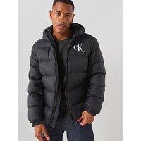 Calvin Klein Jeans Men'S Nylon Padded Hooded Jacket - Black