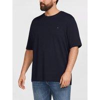 Tommy Hilfiger Mens Big & Tall Essential Regular Fit Plain T-Shirt - Navy