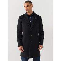 Tommy Hilfiger Ny Wool Mix Peacoat Coat - Black