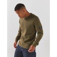 Calvin Klein Jeans Men'S Long Sleeve Waffle Badge T-Shirt - Green