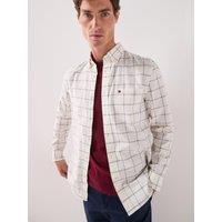 Tommy Hilfiger Men'S Heritage Oxford Check Regular Fit Shirt - White