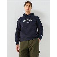 Tommy Hilfiger Men'S Stack Regular Fit Fleece Hoodie - Navy