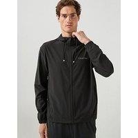 Calvin Klein Sport Work Out Icon Wind Lightweight Hooded Jacket - Black