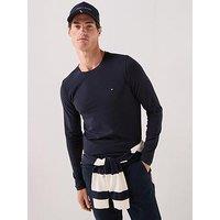 Tommy Hilfiger Men'S Stretch Slim Fit Long Sleeve T-Shirt - Navy