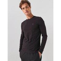 Tommy Hilfiger Stretch Slim Fit Long Sleeve T-Shirt - Black