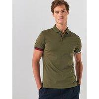Tommy Hilfiger Liquid Cotton Cuff Slim Fit Polo Shirt - Dark Green