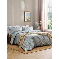 Christy Calder Stripe Heritage Inspired Cotton Percale Duvet Cover Set