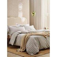 Christy Calder Stripe Heritage Inspired Cotton Percale Duvet Cover Set