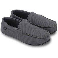 Totes Isotoner Totes Ribbed Moccasin Slipper - Grey