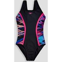 Speedo Junior Girls Hyperboom Splice Muscleback Swimsuit - Black