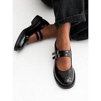 New Look Patent Faux Leather Mary Jane Flats - Black
