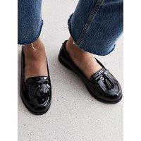 New Look Extra Wide Fit Faux Leather Tassel Loafers - Black
