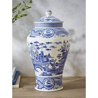 Spode Blue Italian Gothic Castle Vase