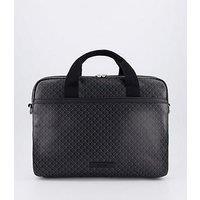 Calvin Klein Men'S Monogram Pattern Commuter Laptop Bag - Black