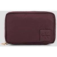 Calvin Klein Nylon Mix Cosmetic Wash Bag - Brown