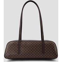 Calvin Klein Emblem Print Bauletto Handbag - Brown