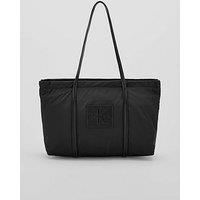 Calvin Klein Embossed Monologo Tote Bag - Black