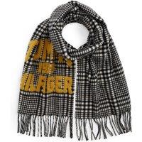Tommy Hilfiger Varsity Logo Check Pure Wool Scarf - Black/White Check