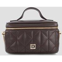 Calvin Klein Quilted Beauty Case - Brown
