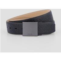 Calvin Klein Dress Plaque Pebble 35Mm Leather Belt - Black