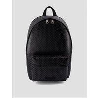 Calvin Klein Emblem Aop Coated Canvas Backpack - Black