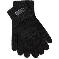 Calvin Klein Patch Logo Knitted Gloves - Black