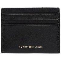 Tommy Hilfiger Casual Leather Metallic Logo Card Holder - Black