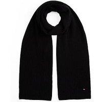 Tommy Hilfiger Hilfiger Flag Scarf With Cashmere - Black