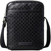 Calvin Klein Emblem Print Slim Reporter Cross Body Bag - Black