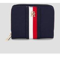 Tommy Hilfiger Women'S Zip Around Stripe Detail Wallet - Navy