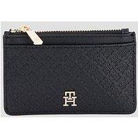 Tommy Hilfiger Monogram Embossed Card Holder - Black