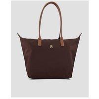 Tommy Hilfiger Women'S Popette Tote Bag With Signature Monogram Detail - Brown