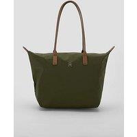 Tommy Hilfiger Women'S Popette Tote Bag With Signature Monogram Detail - Green