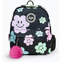 Hype Unisex Happy Flowers Badge Backpack - Black