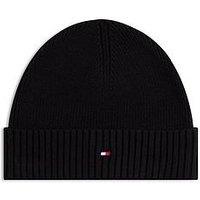 Tommy Hilfiger Flag Embroidery Beanie - Black
