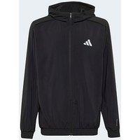 Adidas Kids' Hooded Climacool Track Top - Black/Reflective Silver