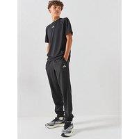 Adidas Junior Boys Climacool Track Pants With Zip Pockets - Black/Reflective Silver