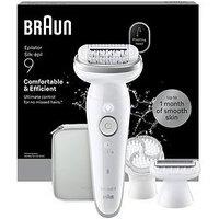 Braun Silk-Epil 9, Wet & Dry Epilator, Lasting Smooth Skin, 9-061, Silver