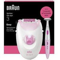 Braun Silk-Epil 3, Corded Epilator, Lasting Smooth Skin, 3-202, Pink