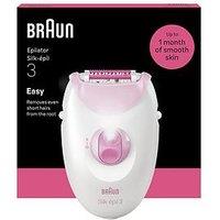 Braun Silk-Epil 3, Corded Epilator, Lasting Smooth Skin, 3-000, Pink
