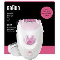 Braun Silk-Epil 3, Corded Epilator, Lasting Smooth Skin, 3-031, Pink