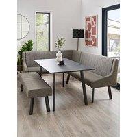 The Very Collection Campbell Ceramic Top & Table & Bench Dining Set - Black/Grey - Fsc Certified