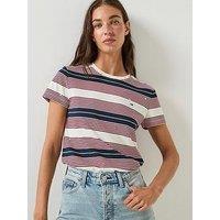 Tommy Jeans Flag Embroidery Crew Neck T-Shirt - White