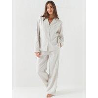 Tommy Hilfiger Essential Herringbone Flannel Pyjama Set - Grey