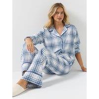 Tommy Hilfiger Essential Flannel Pyjamas And Slippers Gift Set - Blue